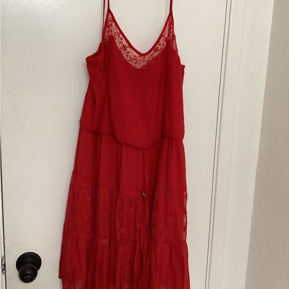 City Triangle Red Lace Dress